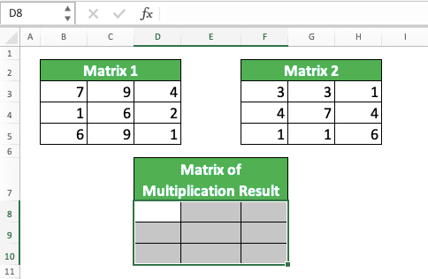 matrix multiplication in excel for mac