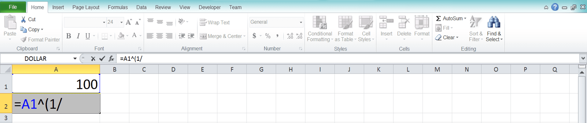 Root Excel Calculation and All Its Formulas & Functions - Screenshot of Step 1-3