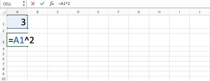 How to Make a Square Excel Calculation and All Its Formulas & Functions - Screenshot of Step 1-3