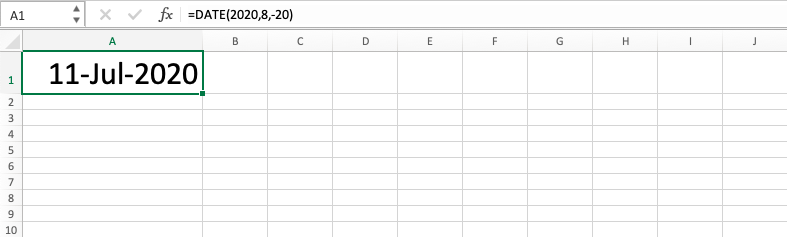 DATE Formula in Excel - Screenshot of Additional Note 3-1-2