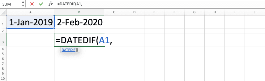 How to Use the DATEDIF Formula in Excel: Functions, Examples and Writing Steps - Screenshot of Step 3