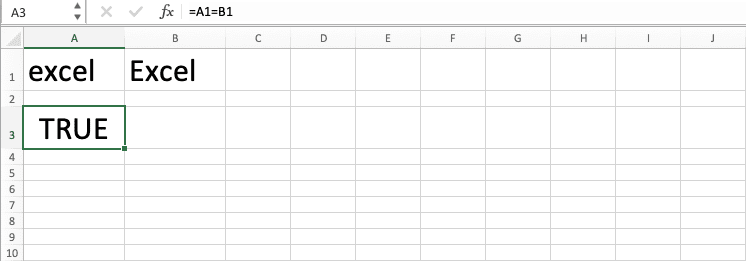 How to Use the EXACT Function in Excel: Usabilities, Examples, and Its Writing Steps - Screenshot of the Result Example of Data Comparison Using an Equal Symbol