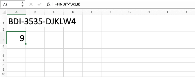 How to Use the FIND Function in Excel: Usabilities, Examples, and Writing Steps - Screenshot of Step 8