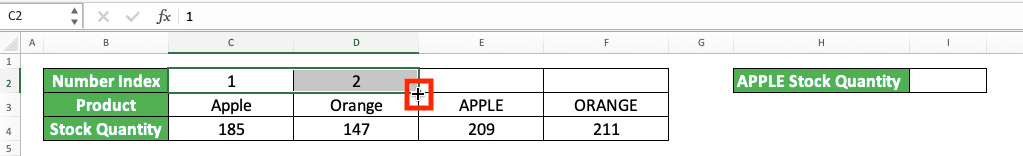 HLOOKUP Formula in Excel: Functions, Examples, and How to Use - Screenshot of the AutoFill Result Example to Fill a Number ID Row