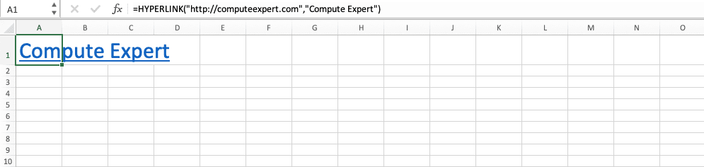 HYPERLINK Function in Excel - Screenshot of Step 7