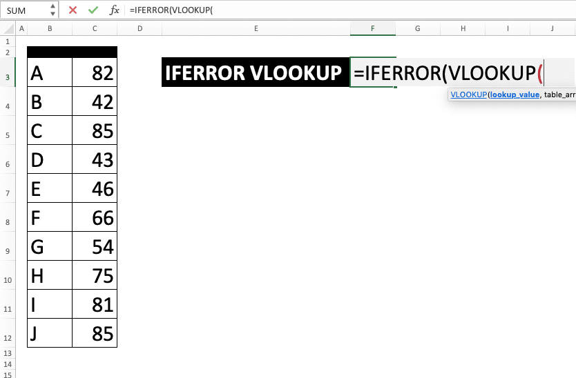 Using IFERROR VLOOKUP Combination in Excel - Screenshot of Step 3
