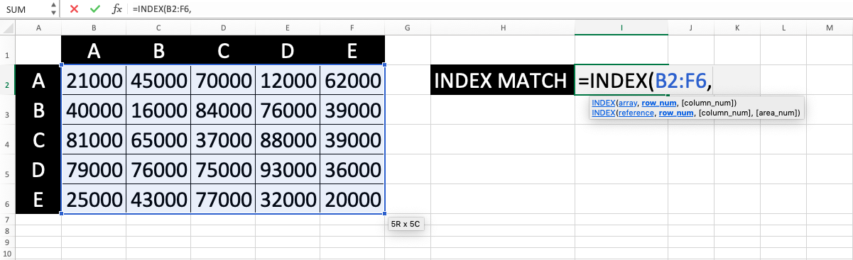 How to Use INDEX MATCH in Excel: Functions, Examples, and Writing Steps - Screenshot of Step 3
