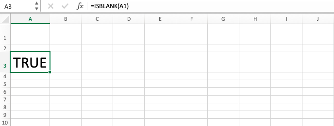 ISBLANK Excel Formula - Screenshot of Step 6
