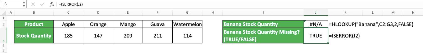How to Use the ISERROR Formula in Excel: Functions, Examples, and Writing Steps - Screenshot of the ISERROR Implementation Example