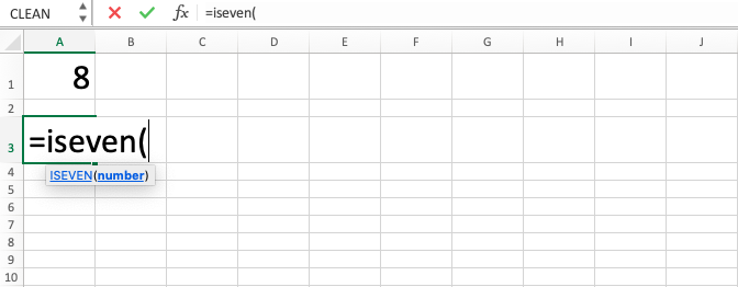 ISEVEN Excel Formula - Screenshot of Step 2