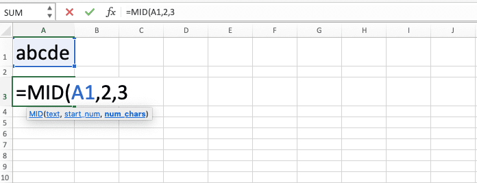 How to Use the MID Function in Excel: Usabilities, Examples, and Its Writing Steps - Screenshot of Step 5