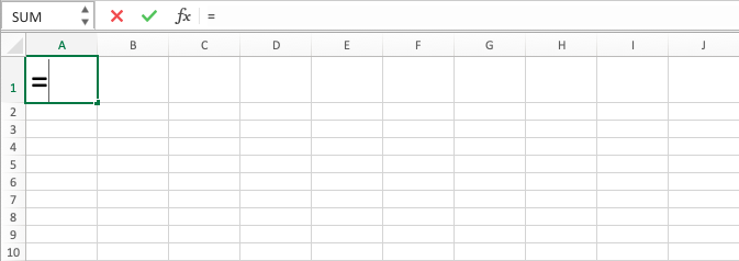 Excel NOW Function - Screenshot of Step 1
