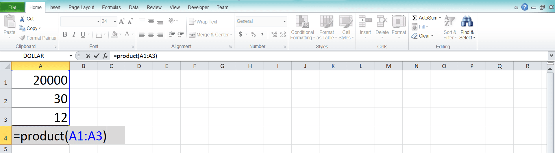 How to Use the PRODUCT Formula in Excel: Functions, Examples, and How to Write It - Screenshot of Step 4