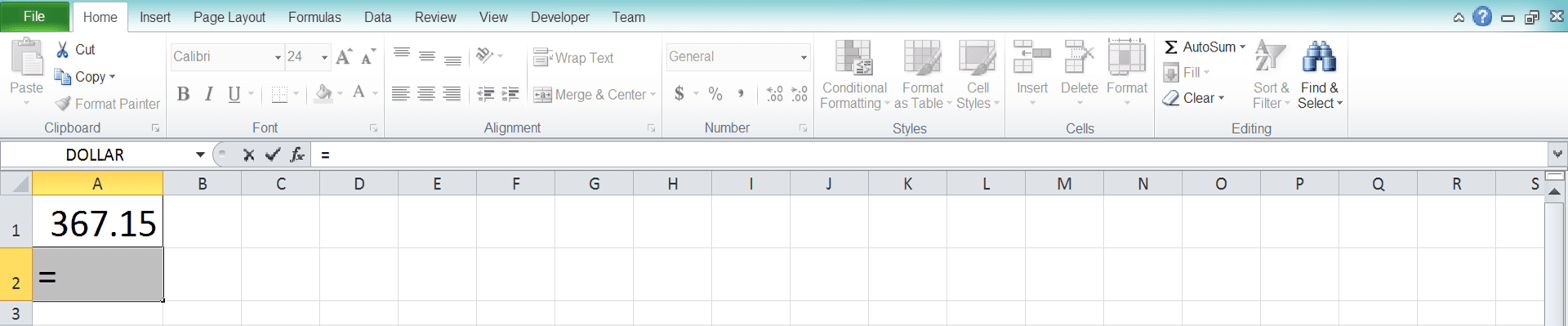 How to Use Excel ROUND Function - Screenshot of Step 1