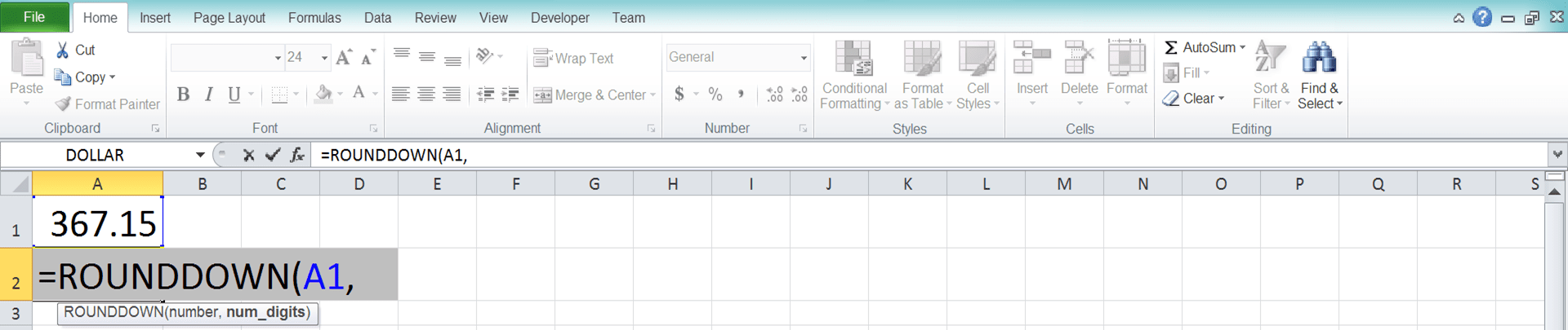 Excel ROUNDDOWN Formula: Functions, Examples, and How to Use - Screenshot of Step 3
