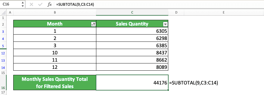 Como hacer subtotal en excel