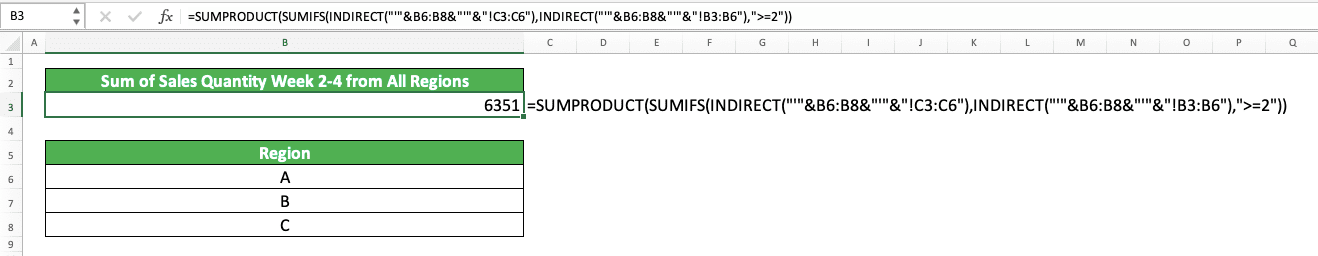 How to Use SUMIFS Excel Formula: Function, Examples, and Writing Steps - Screenshot of the SUMIFS Across Multiple Sheets Implementation Example in Excel