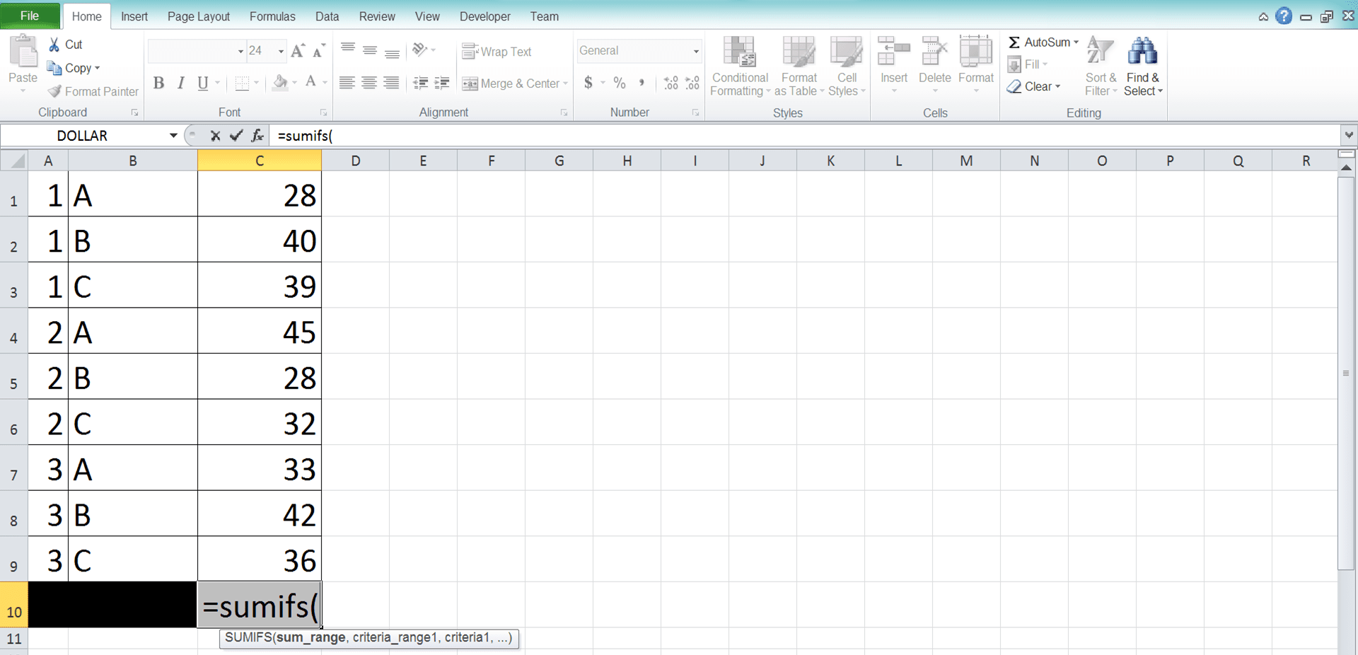 How to Use SUMIFS Excel Formula: Function, Examples, and Writing Steps - Screenshot of Step 2