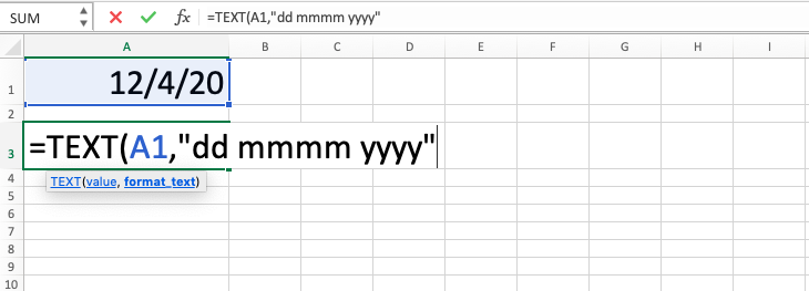 TEXT Function in Excel - Screenshot of Step 4