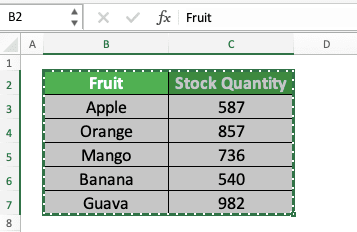 How to Use the TRANSPOSE Formula in Excel: Functions, Examples, and Writing Steps - Screenshot of the Copy Mode Example on the Cell Range We Want to Transpose Using Paste Transpose