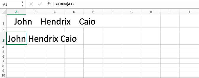 TRIM Excel Function Compute Expert