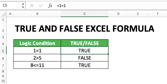 How to Use TRUE and FALSE Formulas in Excel: Function, Example, and Writing - Screenshot of the Example for Using Logic Condition to Produce a FALSE