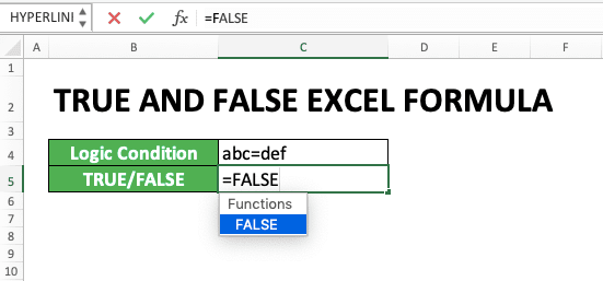 How to Use TRUE and FALSE Formulas in Excel: Function, Example, and Writing - Screenshot of Step 2-2