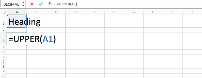 How to Use UPPER Excel Formula - Screenshot of Step 4