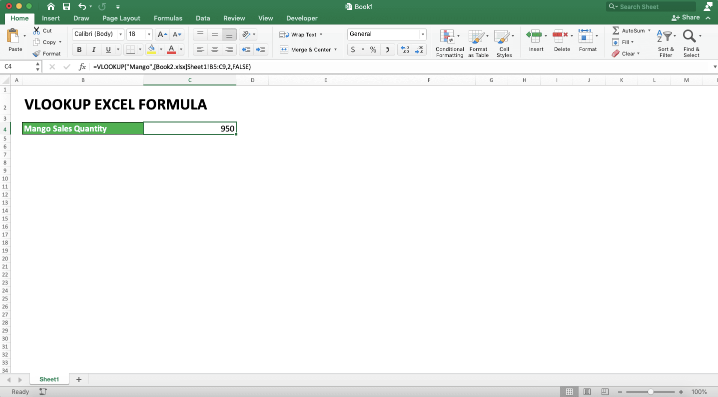 How to Use VLOOKUP Excel Formula - Screenshot of VLOOKUP With a Reference Table on a Different File Example 1