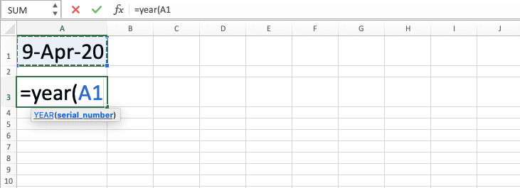 How to Use the YEAR Formula in Excel: Functions, Examples, and Writing Steps - Screenshot of Step 3