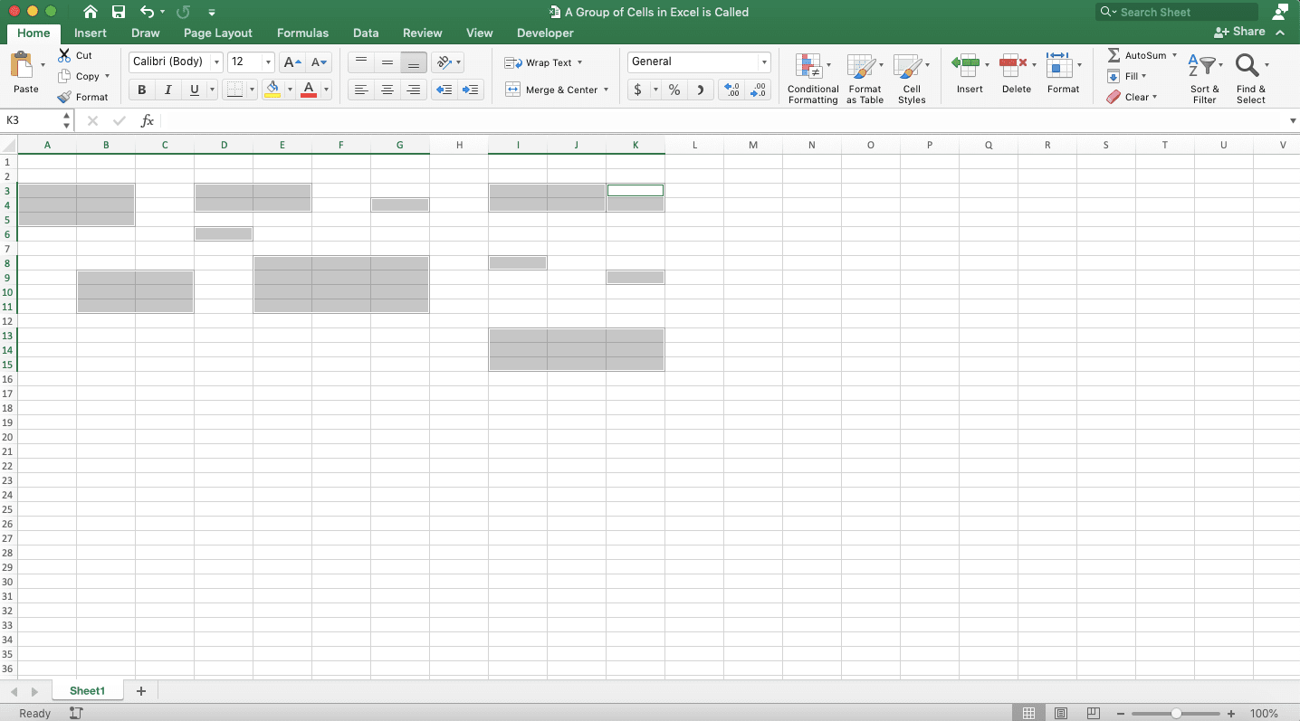 A Group of Cells in Excel is Called … - Screenshot of a Range Example 3