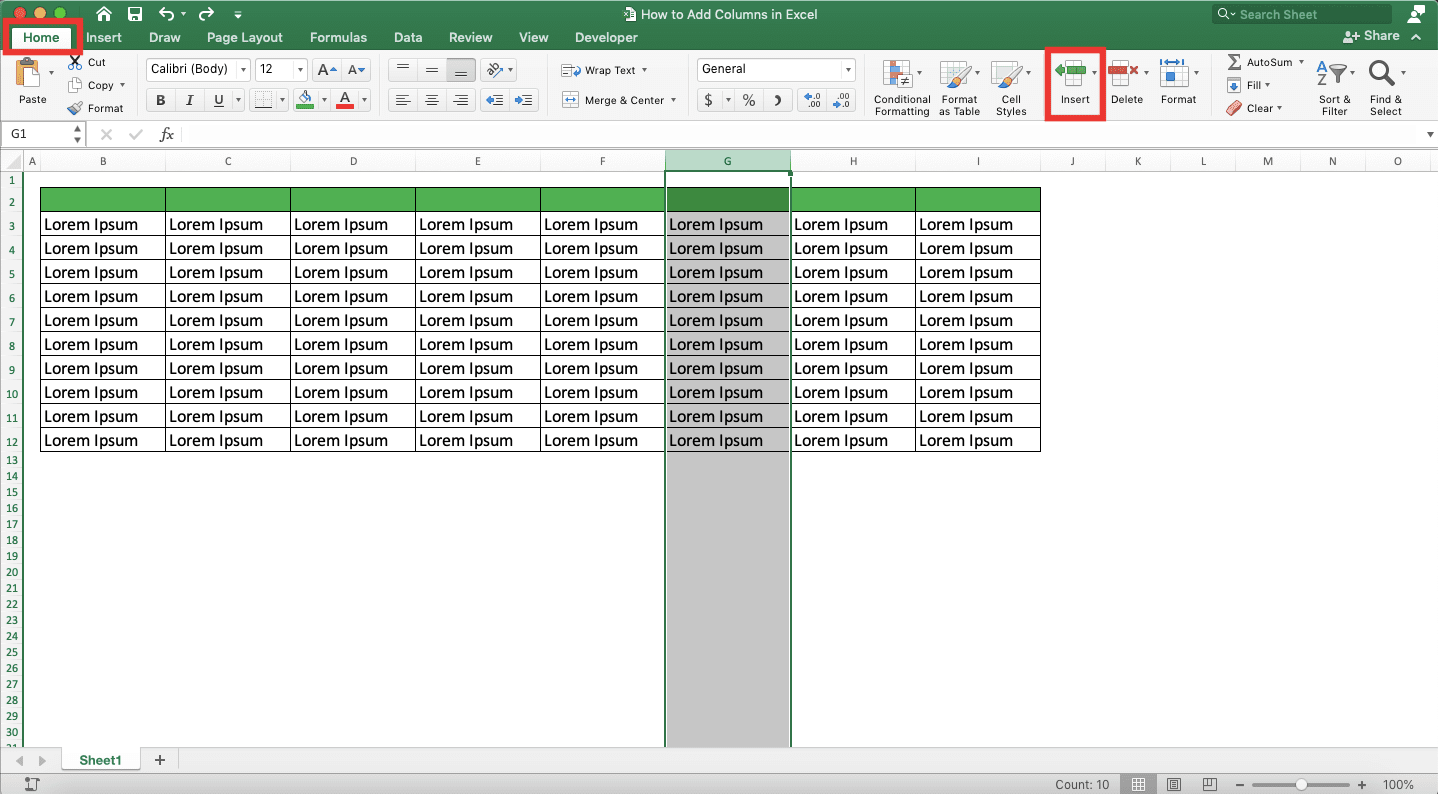 How To Add Columns In Different Worksheets In Excel