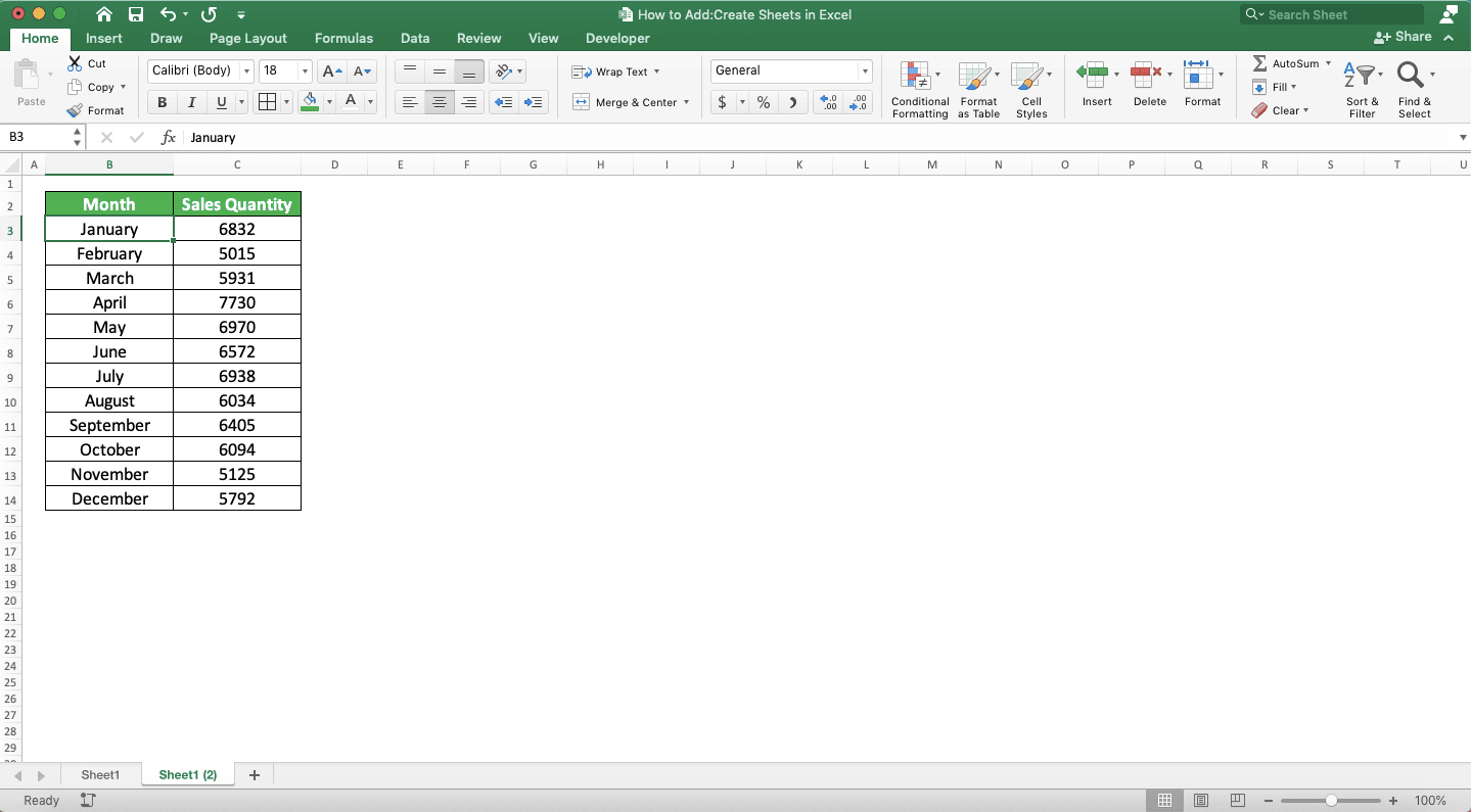 How to Add/Create Sheets in Excel - Screenshot of the Copy Method, Step 5