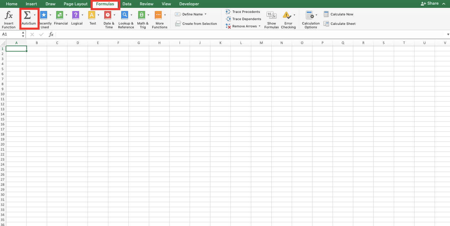 How to Use AutoSum in Excel and Its Usability - Screenshot of AutoSum Menu Location in the Home Tab