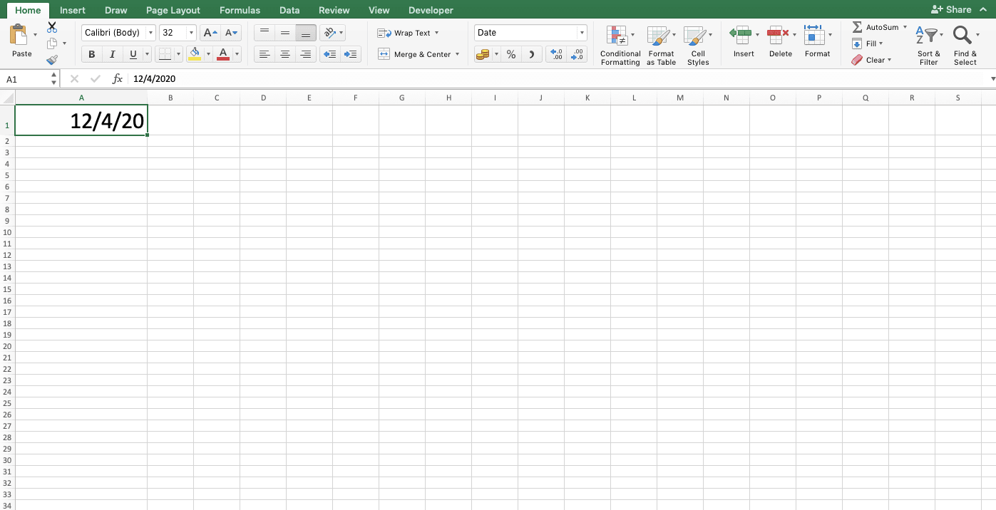 How to Change Date Format in Excel - Screenshot of Step 2-1