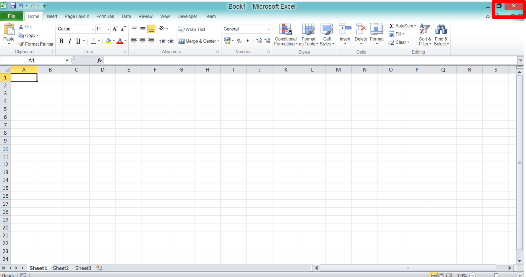 How to Close Excel File and Program - Screenshot of Step 1-1