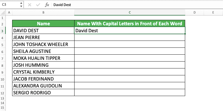 How to Use and the Function of Ctrl + E Excel - Screenshot of Step 2