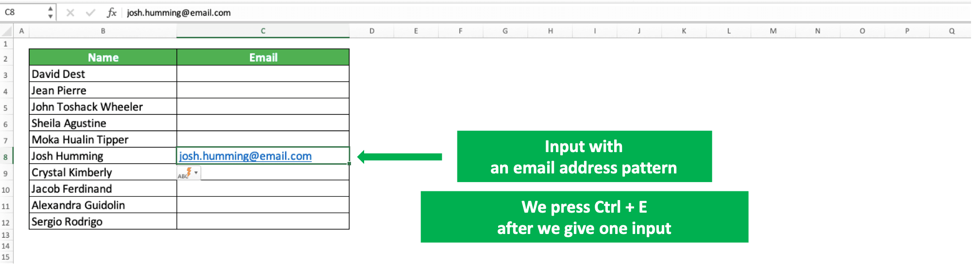 How to Use and the Function of Ctrl + E Excel - Compute Expert