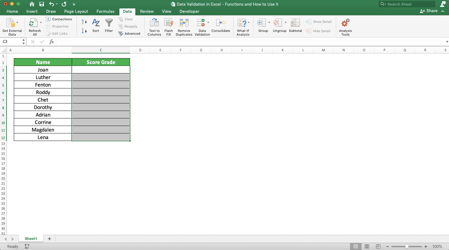 Data Validation in Excel: Functions and How to Use It - Screenshot of Removing Data Validation, Step 5