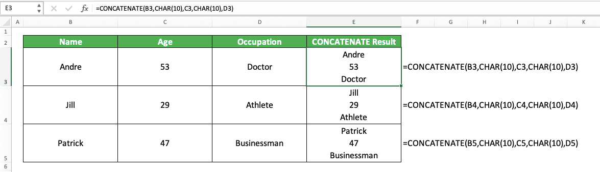 How To Add New Line In Excel Cell Concatenate