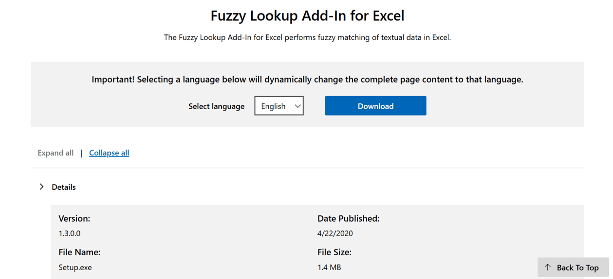 7 Best Excel Add-Ins for Accounting in 2025 - Fuzzy Lookup Screenshot