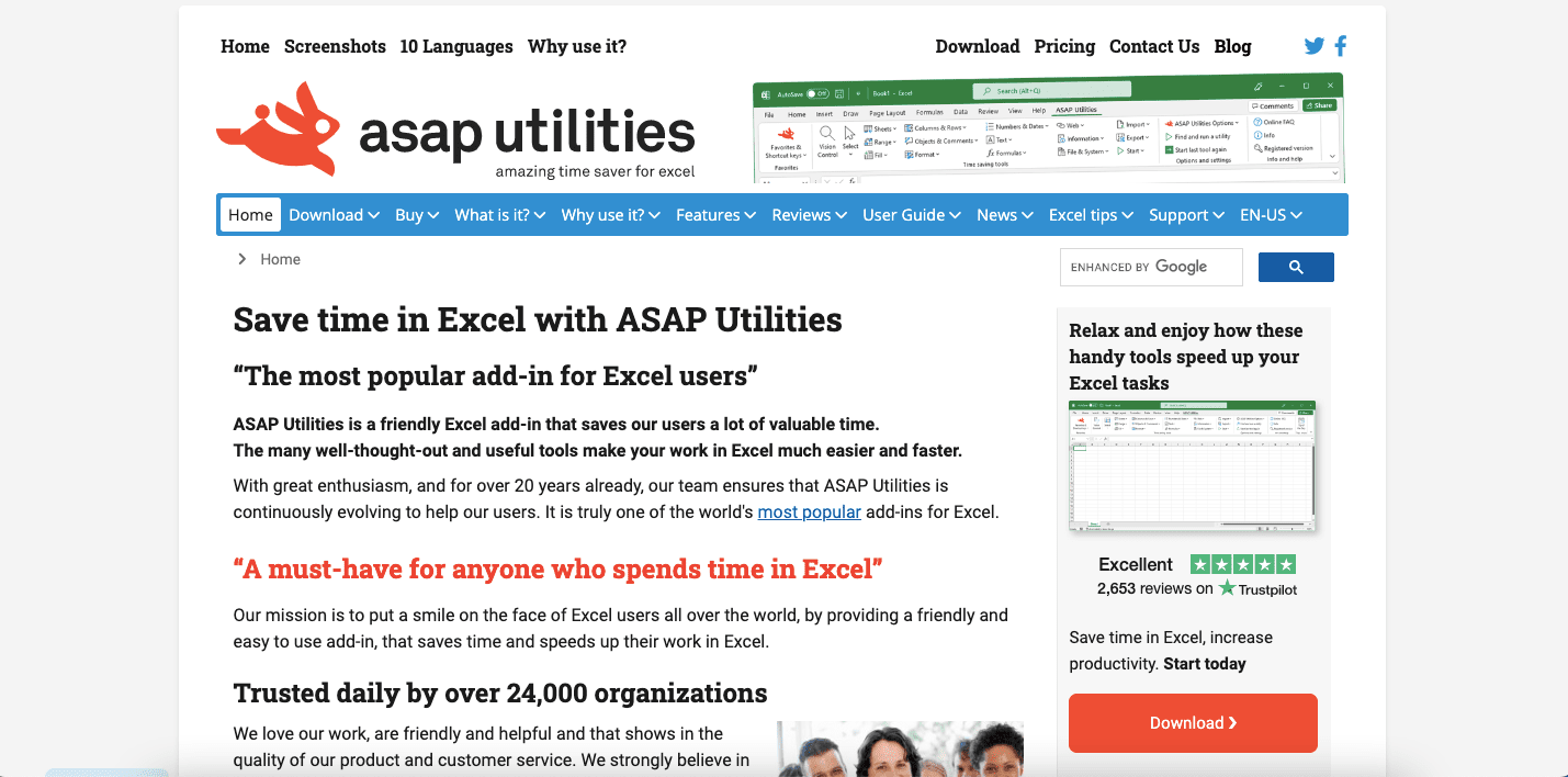 12 Best Excel Add-Ins of 2022 - ASAP Utilities Screenshot
