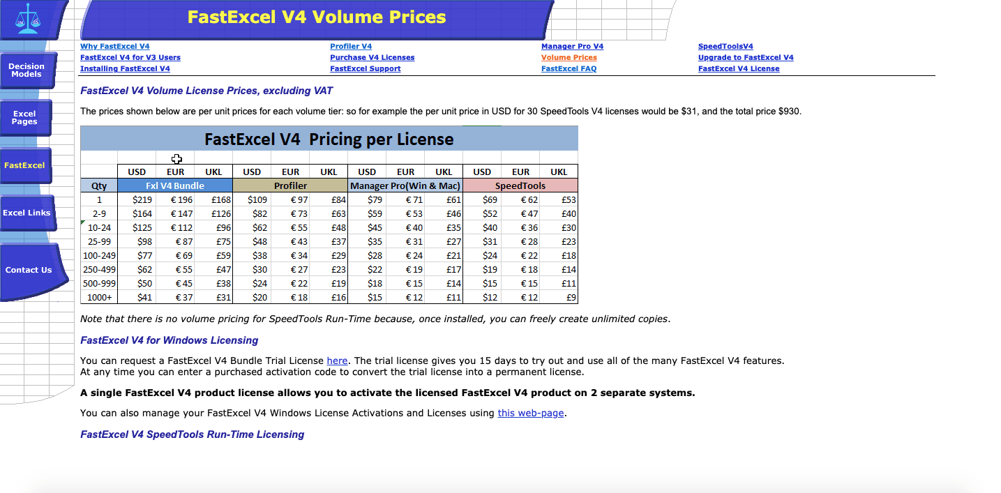 12 Best Excel Add-Ins of 2025 - FastExcel Pricing Screenshot