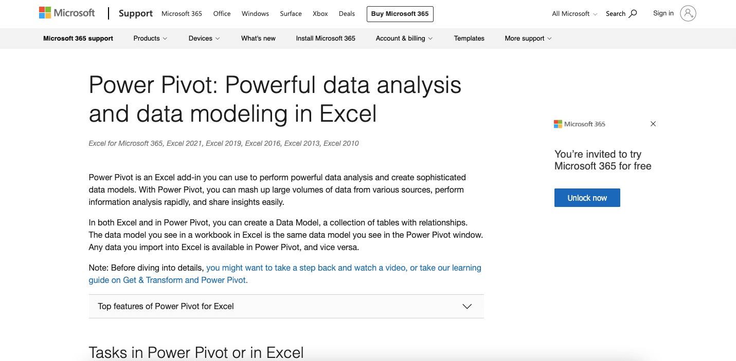 12 Best Excel Add-Ins of 2022 - Power Pivot Screenshot