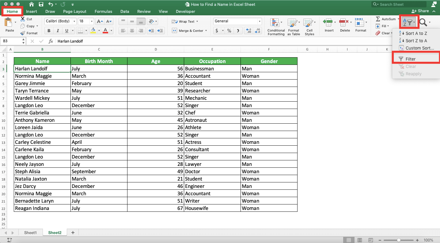 How to Find a Name in Excel Sheet Compute Expert