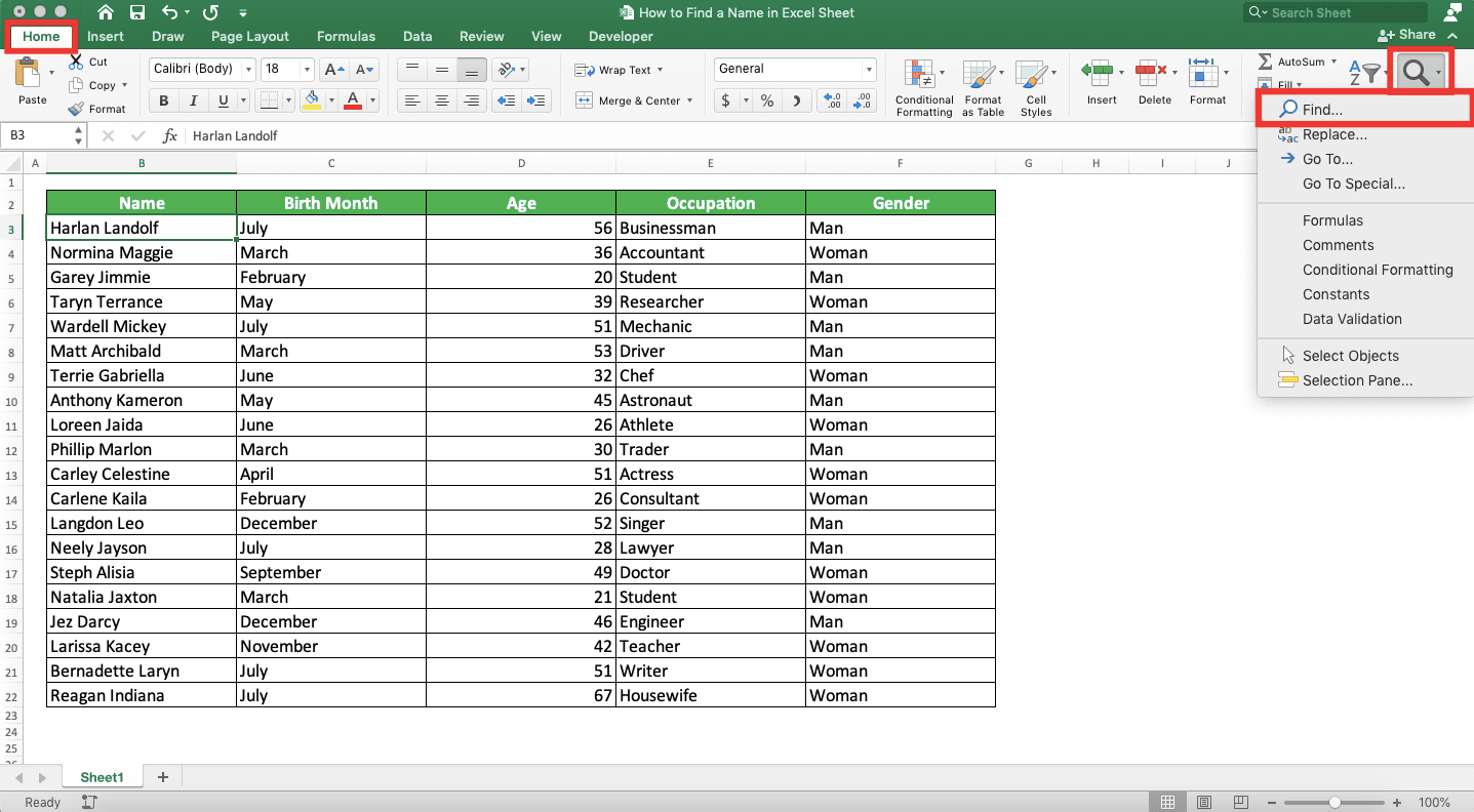 How to Find a Name in Excel Sheet Compute Expert