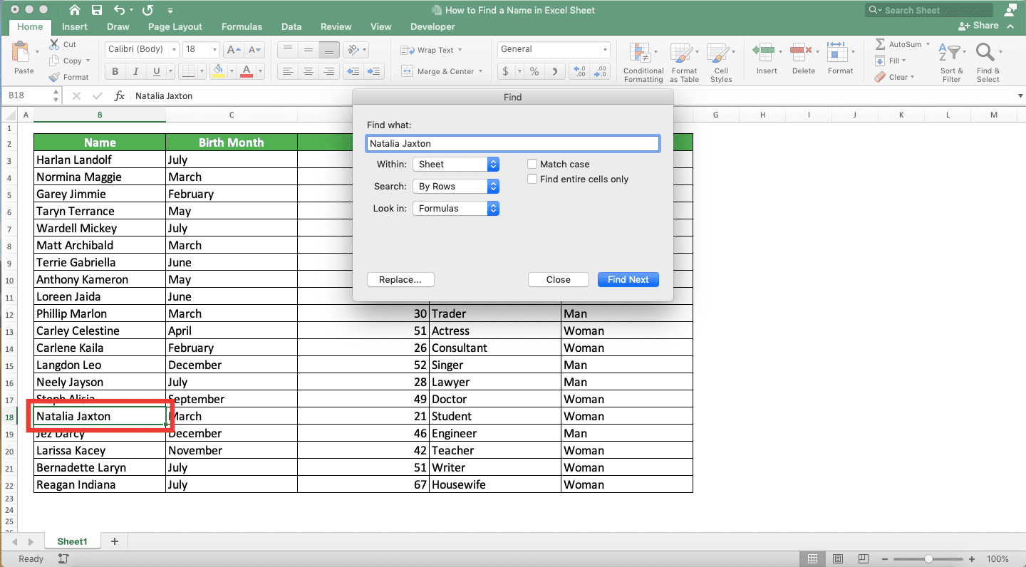 Worksheet Name In Excel