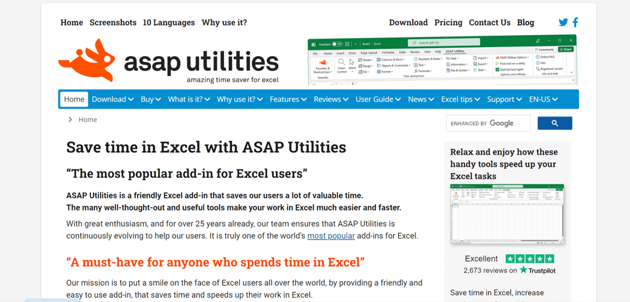 5 Best Kutools for Excel Alternatives in 2023 - ASAP Utilities Screenshot