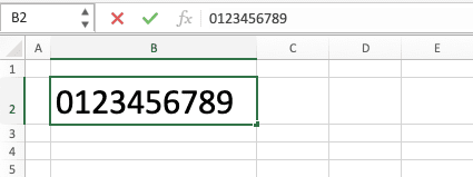 How to Add Leading Zeroes in Excel - Screenshot of the Writing Example of a Number with Leading Zeroes