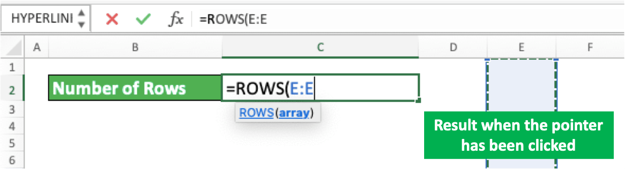 Number of Columns and Rows in Excel - Screenshot of the Result After We Click on the Column Letter